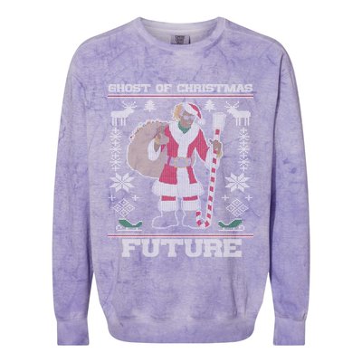 Ghost Of Christmas Future Ugly Christmas Sweater Rap Colorblast Crewneck Sweatshirt