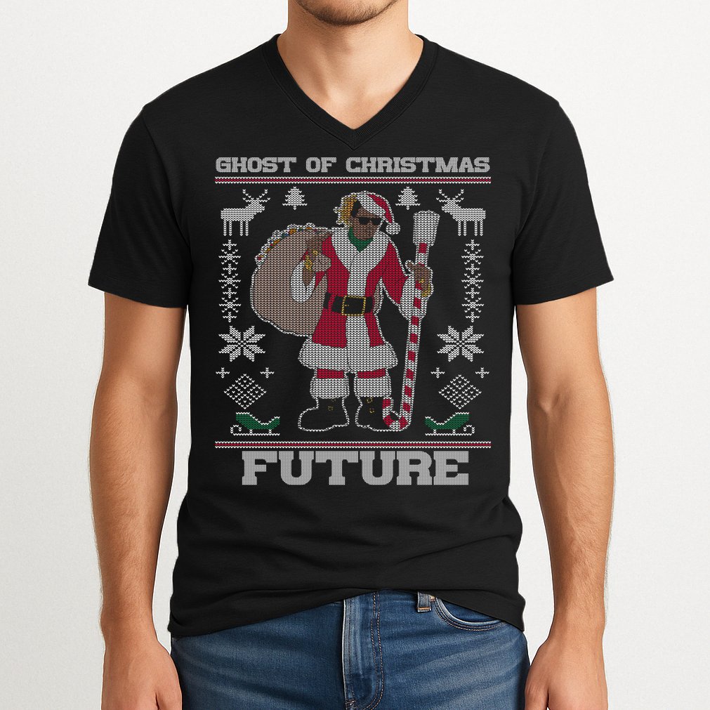Ghost Of Christmas Future Ugly Christmas Sweater Rap V-Neck T-Shirt