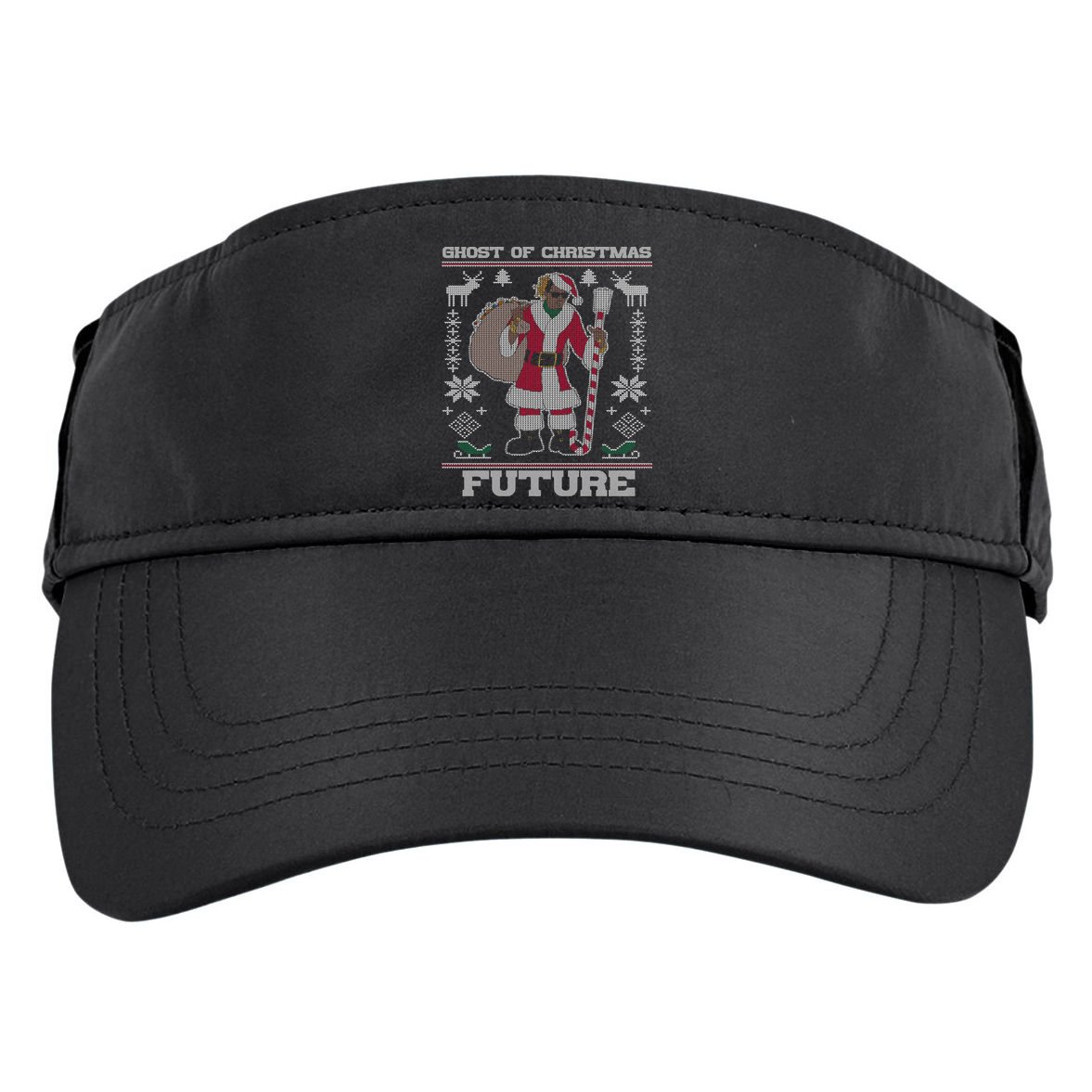 Ghost Of Christmas Future Ugly Christmas Sweater Rap Adult Drive Performance Visor