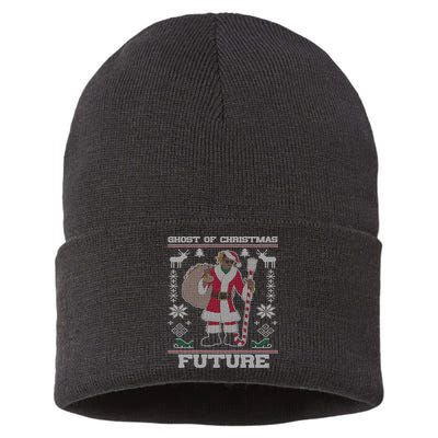 Ghost Of Christmas Future Ugly Christmas Sweater Rap Sustainable Knit Beanie