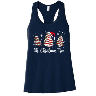 Groovy Oh Christmas Tree Cakes Debbie Becky Jen Cake Lovers Women's Racerback Tank