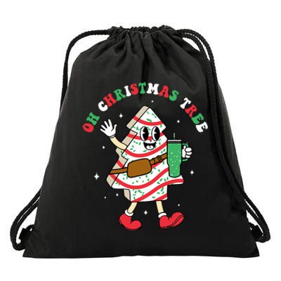 Groovy Oh Christmas Tree Cakes Debbie Becky Jen Cake Lovers Drawstring Bag