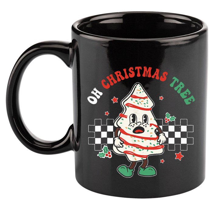 Groovy Oh Christmas Tree Cakes Debbie Becky Jen  11oz C Handle Ceramic Mug