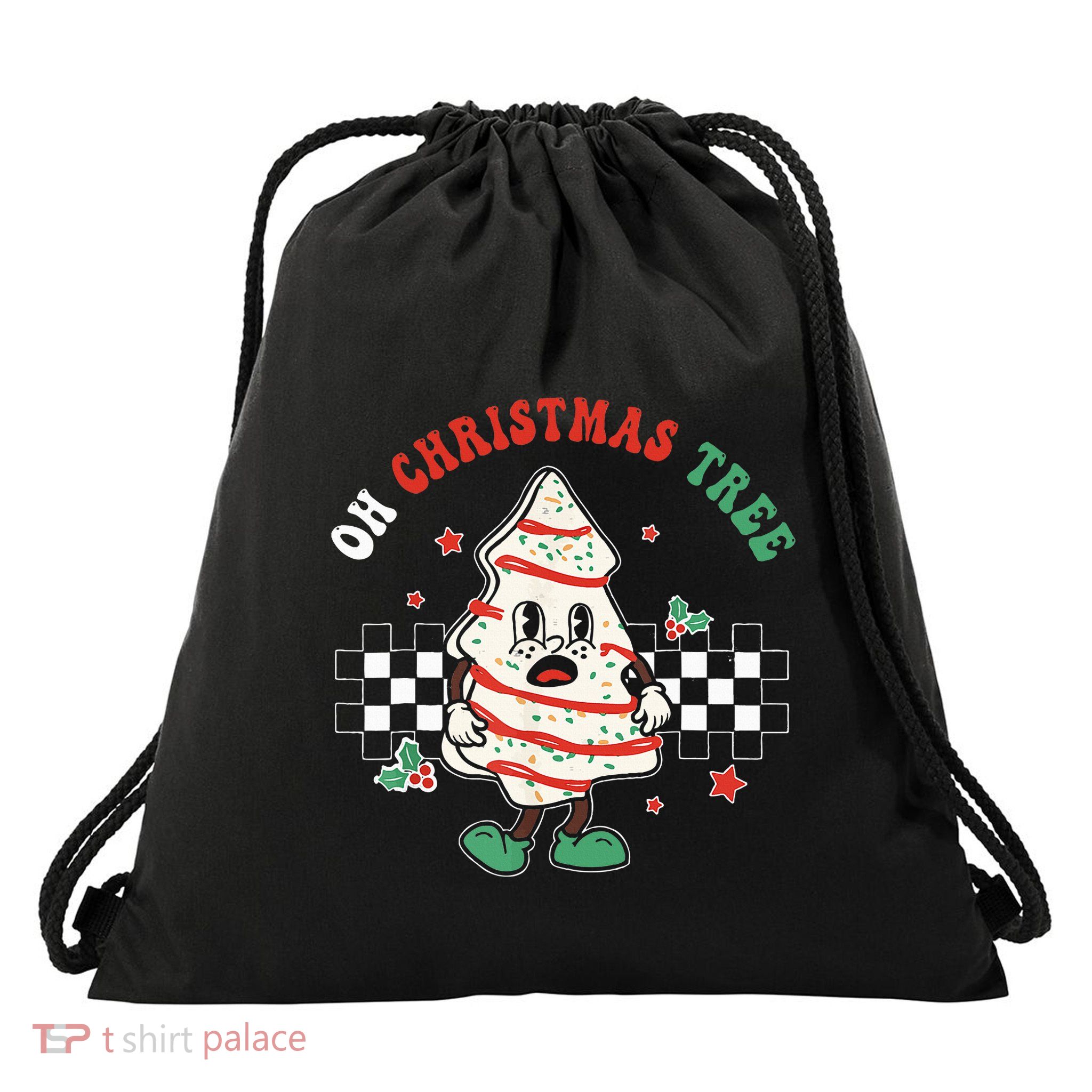 Groovy Oh Christmas Tree Cakes Debbie Becky Jen  Drawstring Bag