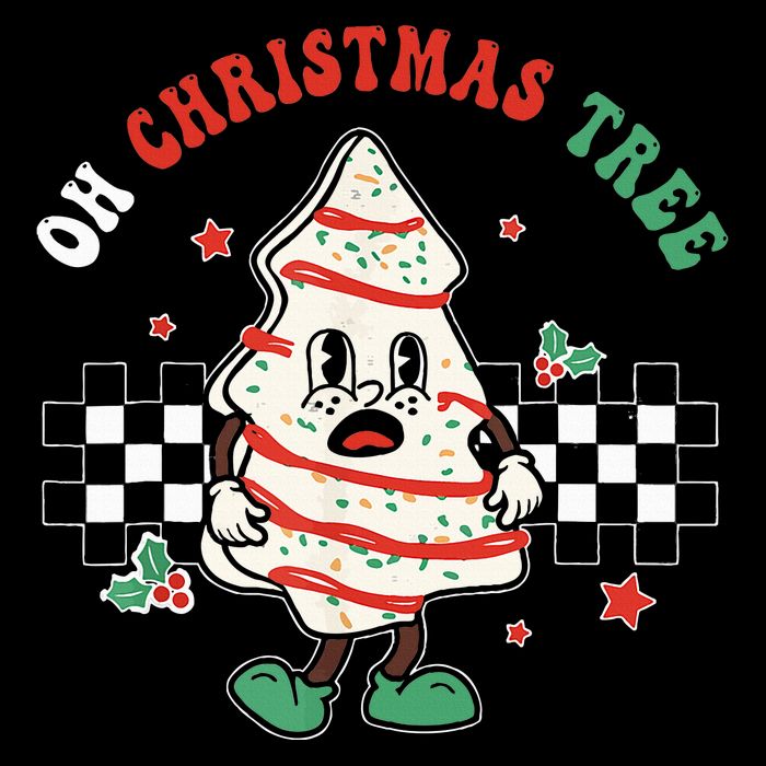 Groovy Oh Christmas Tree Cakes Debbie Becky Jen  Drawstring Bag