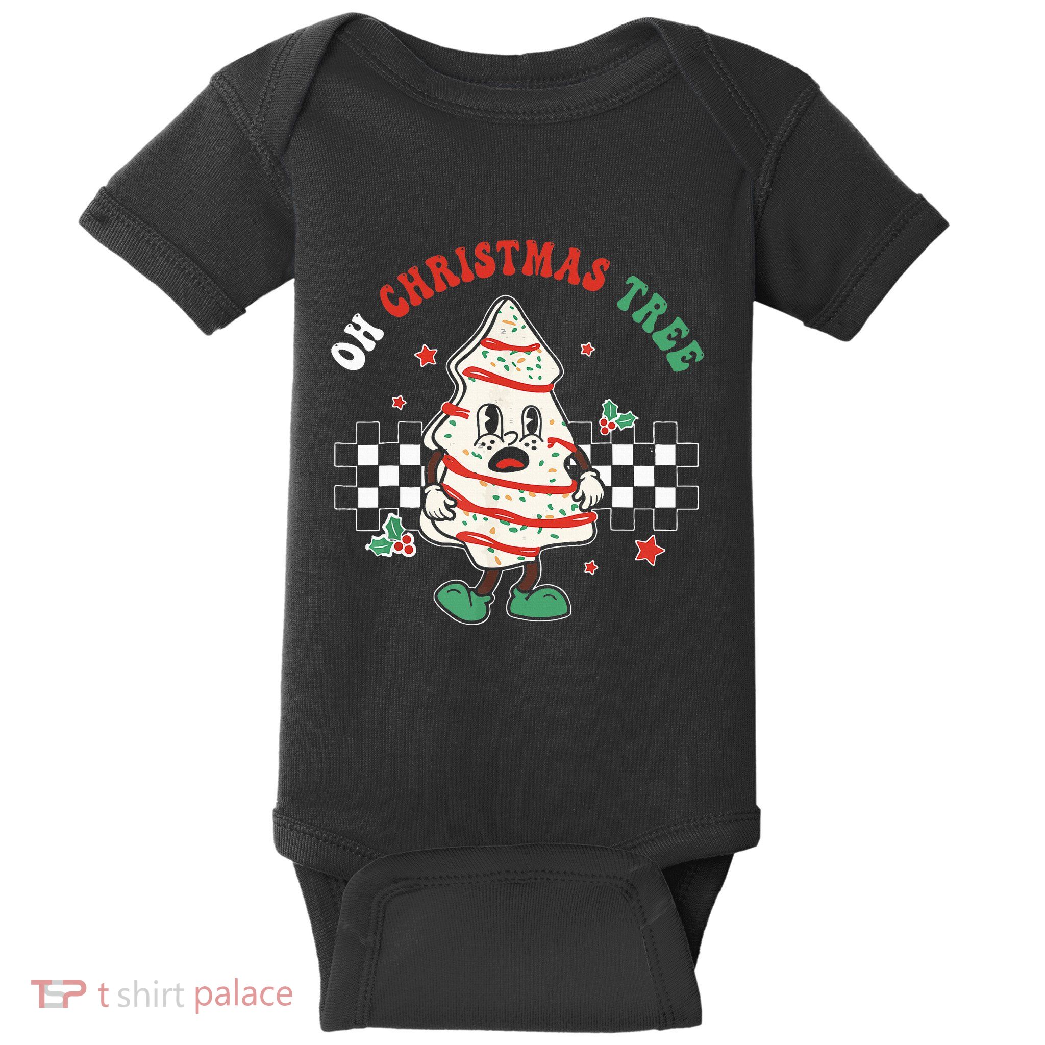 Groovy Oh Christmas Tree Cakes Debbie Becky Jen  Baby Bodysuit