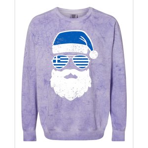 Greek Orthodox Christmas Santa Claus Greece Flag Greek Colorblast Crewneck Sweatshirt