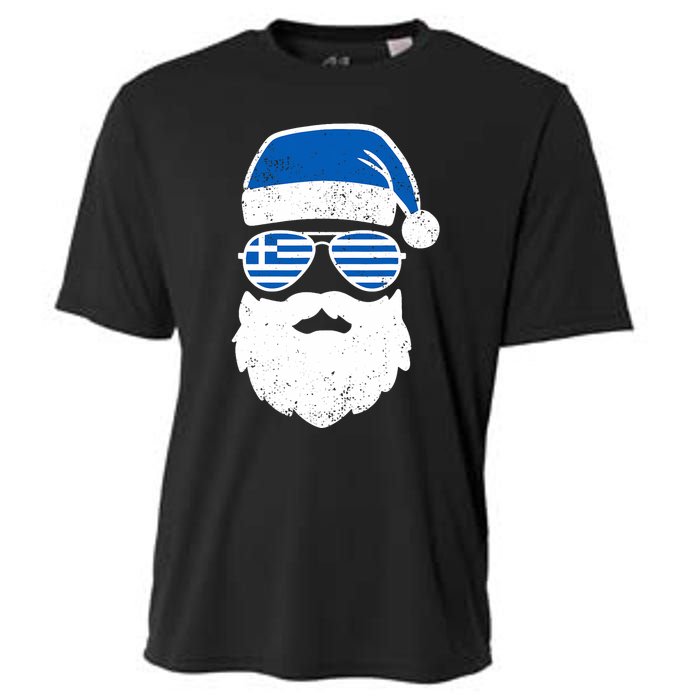 Greek Orthodox Christmas Santa Claus Greece Flag Greek Cooling Performance Crew T-Shirt