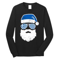 Greek Orthodox Christmas Santa Claus Greece Flag Greek Long Sleeve Shirt