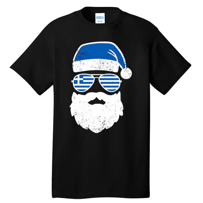 Greek Orthodox Christmas Santa Claus Greece Flag Greek Tall T-Shirt