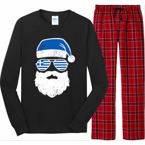 Greek Orthodox Christmas Santa Claus Greece Flag Greek Long Sleeve Pajama Set