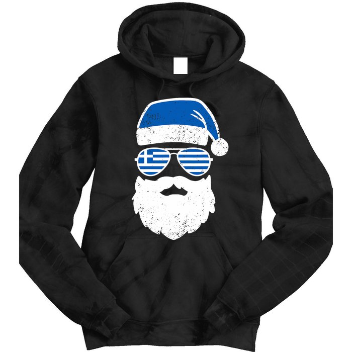 Greek Orthodox Christmas Santa Claus Greece Flag Greek Tie Dye Hoodie