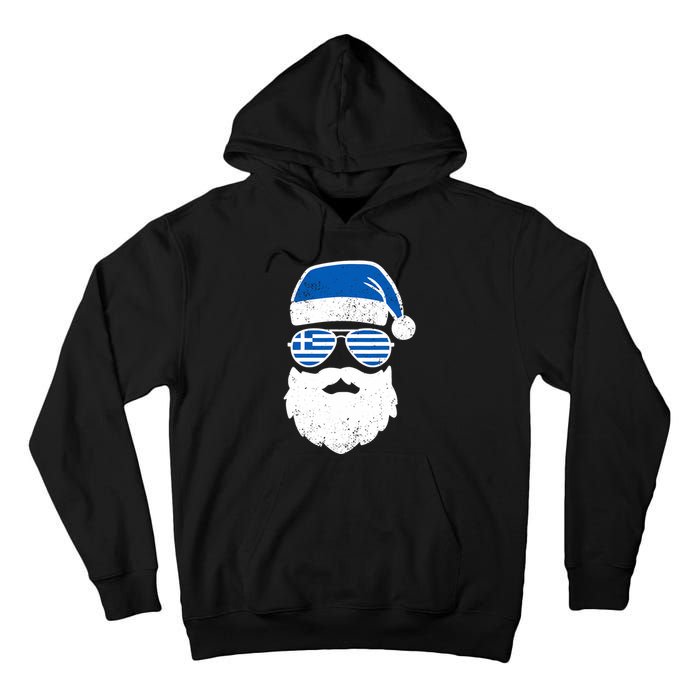 Greek Orthodox Christmas Santa Claus Greece Flag Greek Tall Hoodie