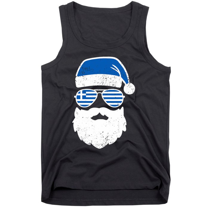 Greek Orthodox Christmas Santa Claus Greece Flag Greek Tank Top