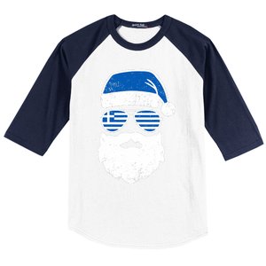 Greek Orthodox Christmas Santa Claus Greece Flag Greek Baseball Sleeve Shirt