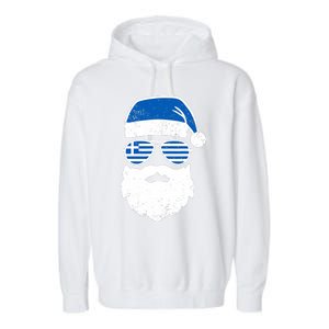 Greek Orthodox Christmas Santa Claus Greece Flag Greek Garment-Dyed Fleece Hoodie