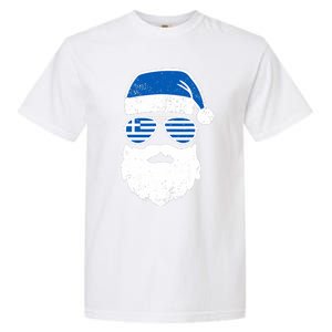 Greek Orthodox Christmas Santa Claus Greece Flag Greek Garment-Dyed Heavyweight T-Shirt