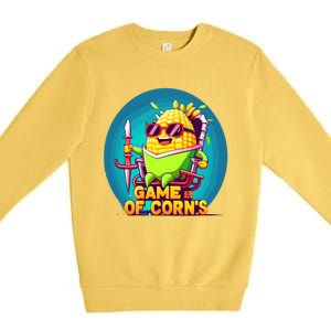 Game Of Corns Corn Cob Farmer Nerd Geek Cute Gift Premium Crewneck Sweatshirt