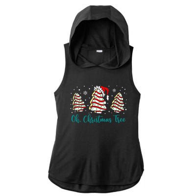 Groovy Oh Christmas Tree Cakes Debbie Becky Jen Cake Lovers Ladies PosiCharge Tri-Blend Wicking Draft Hoodie Tank