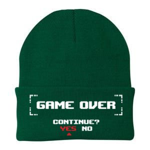 Game Over Continue Retro Gaming Cute Gift Knit Cap Winter Beanie