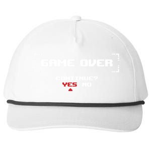 Game Over Continue Retro Gaming Cute Gift Snapback Five-Panel Rope Hat