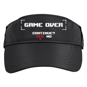 Game Over Continue Retro Gaming Cute Gift Adult Drive Performance Visor