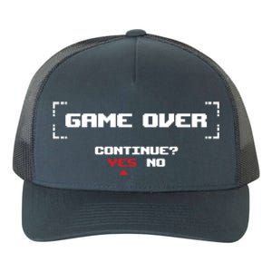 Game Over Continue Retro Gaming Cute Gift Yupoong Adult 5-Panel Trucker Hat