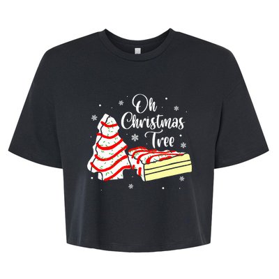 Groovy Oh Christmas Tree Cakes Debbie Becky  Bella+Canvas Jersey Crop Tee