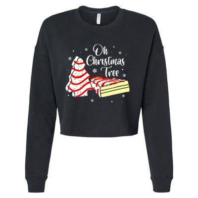 Groovy Oh Christmas Tree Cakes Debbie Becky  Cropped Pullover Crew