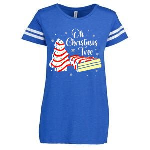 Groovy Oh Christmas Tree Cakes Debbie Becky  Enza Ladies Jersey Football T-Shirt