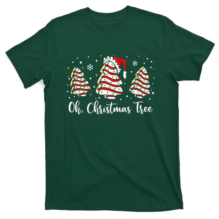 Groovy Oh Christmas Tree Cakes Debbie Becky Jen Cake Lovers T-Shirt