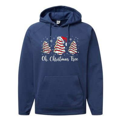 Groovy Oh Christmas Tree Cakes Debbie Becky Jen Cake Lovers Performance Fleece Hoodie