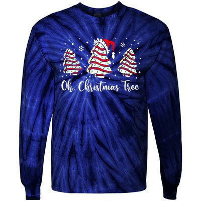 Groovy Oh Christmas Tree Cakes Debbie Becky Jen Cake Lovers Tie-Dye Long Sleeve Shirt