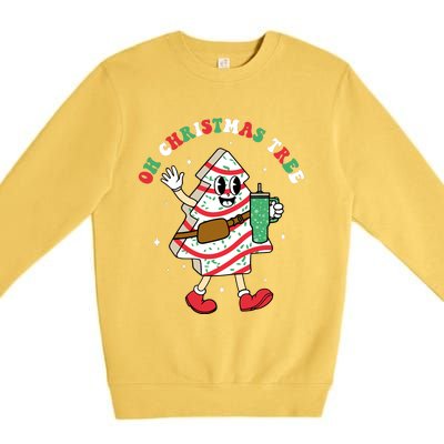 Groovy Oh Christmas Tree Cakes Debbie Becky Jen Cake Lovers Premium Crewneck Sweatshirt