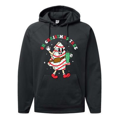 Groovy Oh Christmas Tree Cakes Debbie Becky Jen Cake Lovers Performance Fleece Hoodie