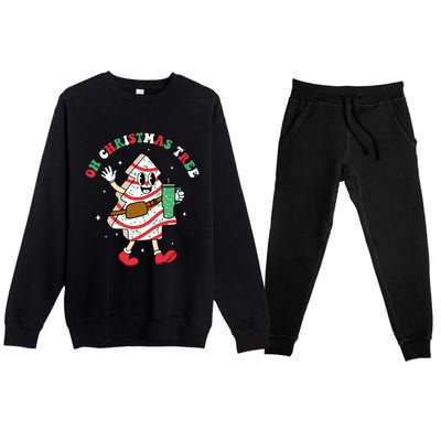 Groovy Oh Christmas Tree Cakes Debbie Becky Jen Cake Lovers Premium Crewneck Sweatsuit Set