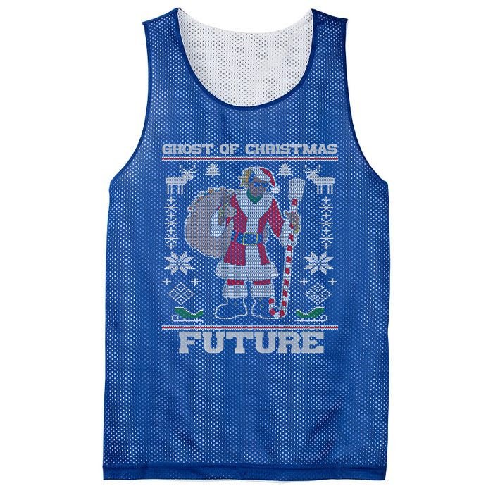 Ghost Of Christmas Future Ugly Christmas Sweater Rap Gift Mesh Reversible Basketball Jersey Tank