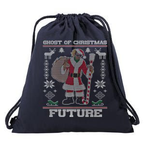 Ghost Of Christmas Future Ugly Christmas Sweater Rap Funny Gift Drawstring Bag