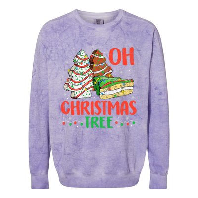 Groovy Oh Christmas Tree Cakes Debbie Becky Jen Cake Lovers Colorblast Crewneck Sweatshirt