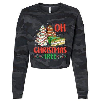 Groovy Oh Christmas Tree Cakes Debbie Becky Jen Cake Lovers Cropped Pullover Crew