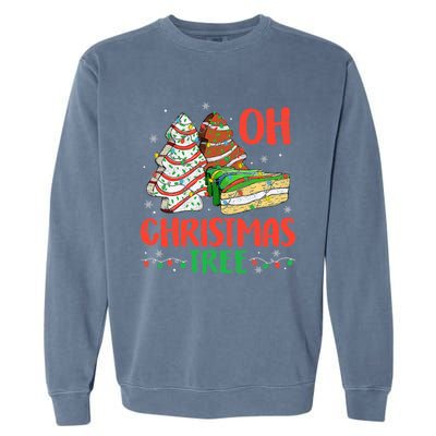 Groovy Oh Christmas Tree Cakes Debbie Becky Jen Cake Lovers Garment-Dyed Sweatshirt