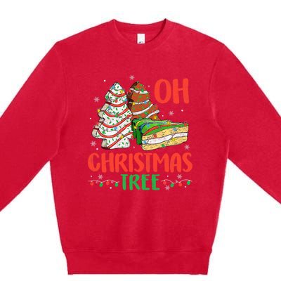 Groovy Oh Christmas Tree Cakes Debbie Becky Jen Cake Lovers Premium Crewneck Sweatshirt