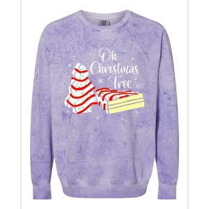 Groovy Oh Christmas Tree Cakes Debbie Becky Jen Cake Lovers Colorblast Crewneck Sweatshirt