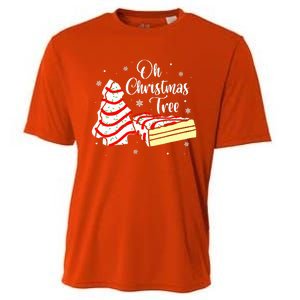 Groovy Oh Christmas Tree Cakes Debbie Becky Jen Cake Lovers Cooling Performance Crew T-Shirt