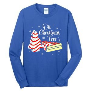 Groovy Oh Christmas Tree Cakes Debbie Becky Jen Cake Lovers Tall Long Sleeve T-Shirt