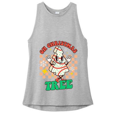 Groovy Oh Christmas Tree Cakes Debbie Becky Jen Cake Lovers Ladies PosiCharge Tri-Blend Wicking Tank