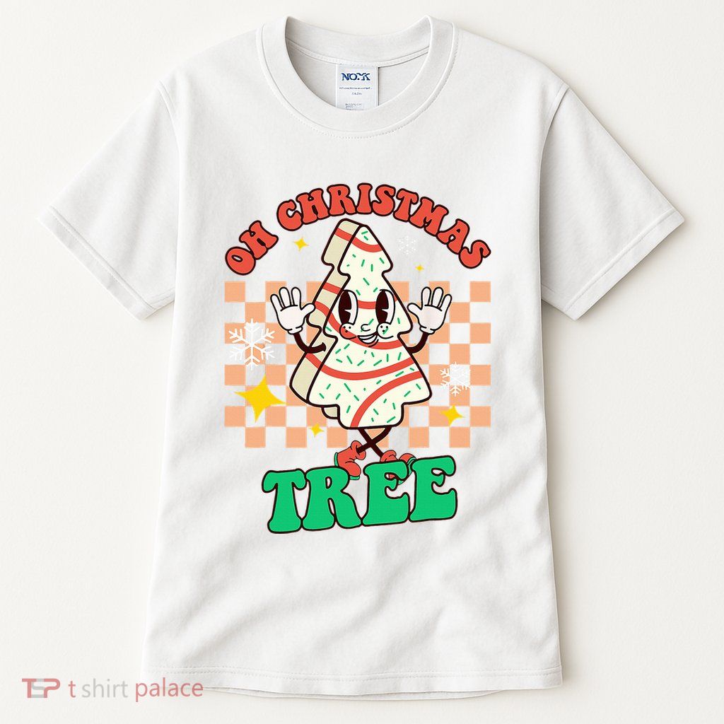 Groovy Oh Christmas Tree Cakes Debbie Becky Jen Cake Lovers Tall T-Shirt