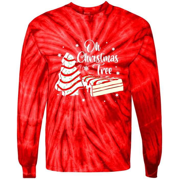 Groovy Oh Christmas Tree Cakes Debbie Becky Jen Cake Lovers Cute Xmas Gift Tie-Dye Long Sleeve Shirt