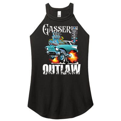 Gasser Outlaw Class Vintage Drag Racing Race Car Women’s Perfect Tri Rocker Tank