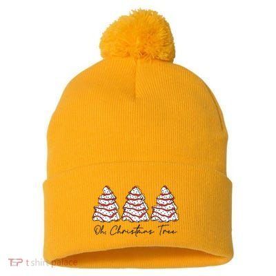 Groovy Oh Christmas Tree Xmas Lights Funny Tree Cakes Debbie  Pom Pom 12in Knit Beanie